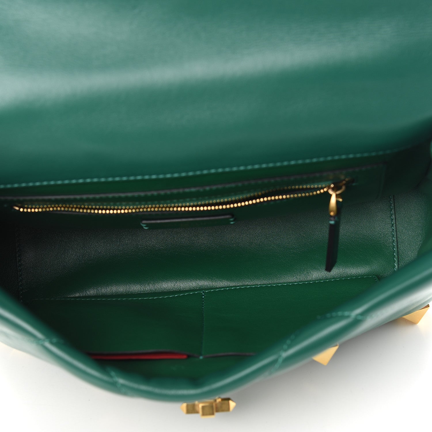 Valentino Garavani Nappa Large Roman Stud Shoulder Bag Jungle 4 of 8