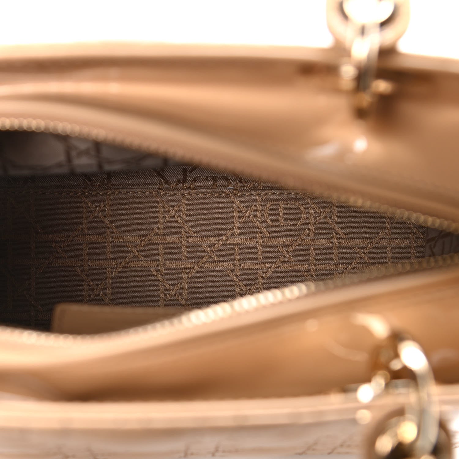 Christian Dior Patent Cannage Medium Lady Dior Beige 5 of 11