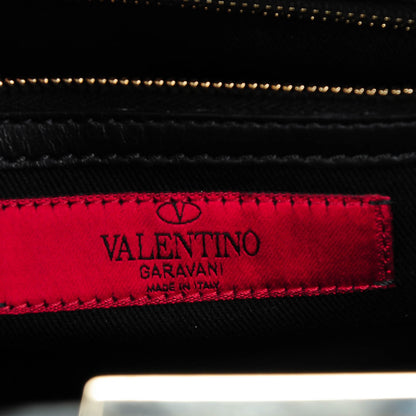 Valentino Garavani Vitello Small Rockstud Double Handle Tote Black 6 of 7