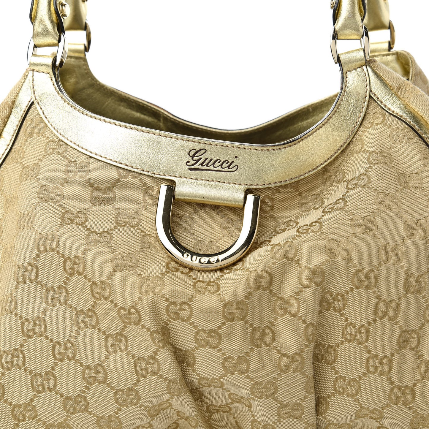 Monogram Large D Gold Hobo Metallic Gold