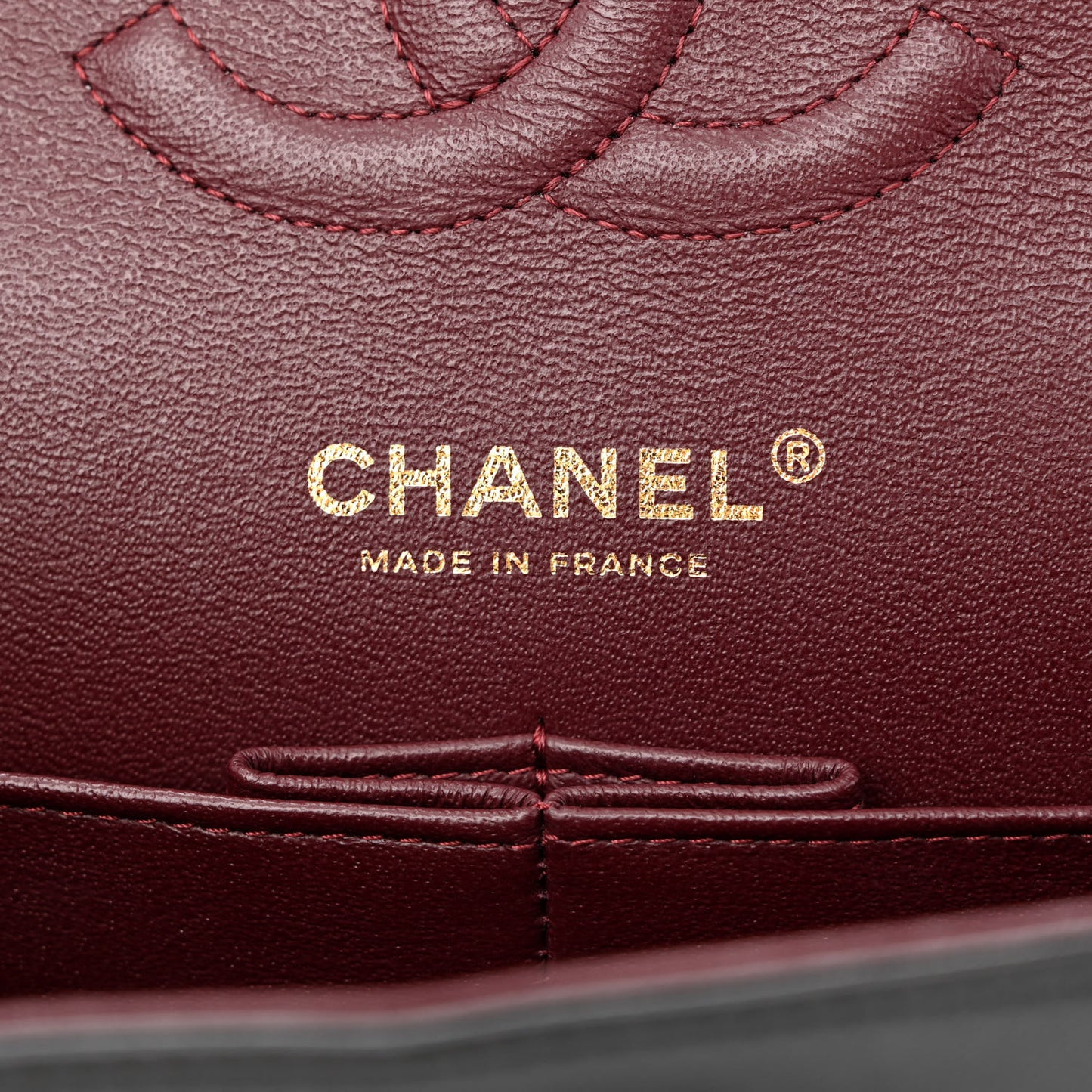 Lambskin Chevron Quilted Medium Double Flap Black