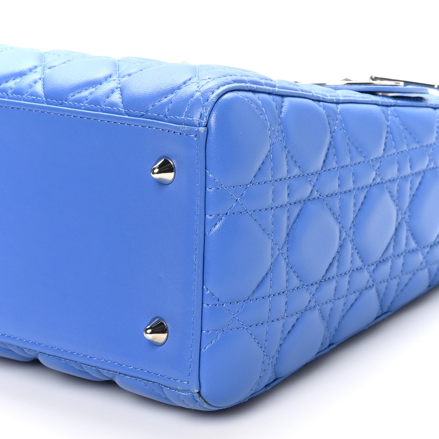 Lambskin Cannage Medium Lady Dior Blue Persan
