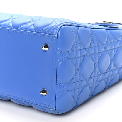 Christian Dior Lambskin Cannage Medium Lady Dior Blue Persan 10 of 11