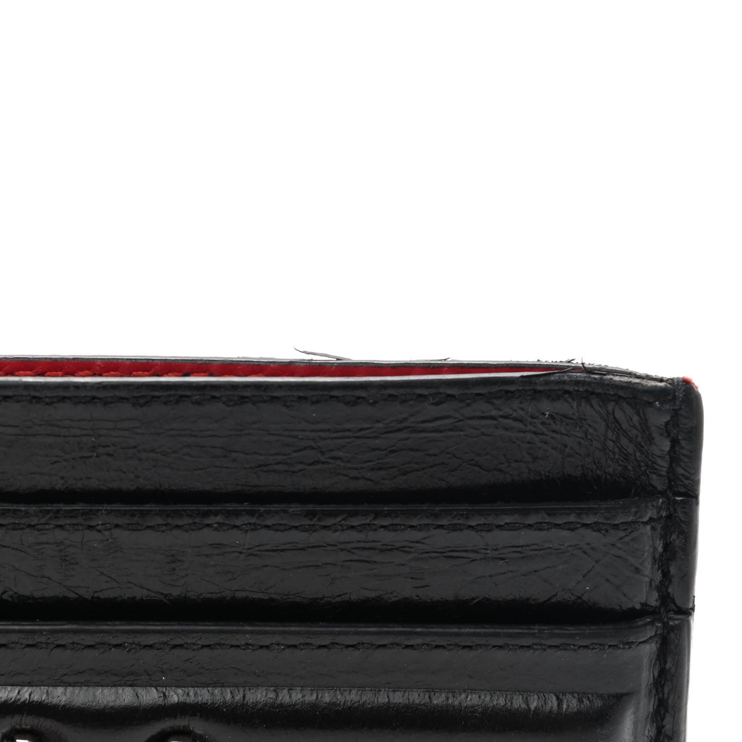 Ribbed Calfskin Opium Monogram Credit Card Case Black