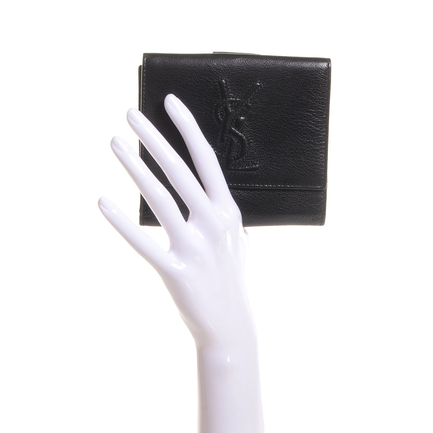 Saint Laurent Goatskin Belle de Jour French Wallet Black 2 of 8