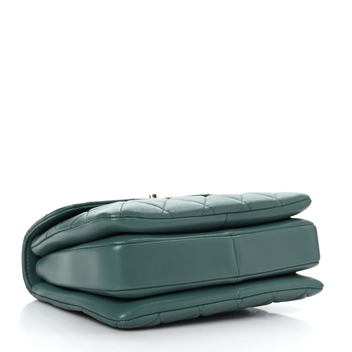 Lambskin Quilted Small Trendy CC Flap Dual Handle Bag Green
