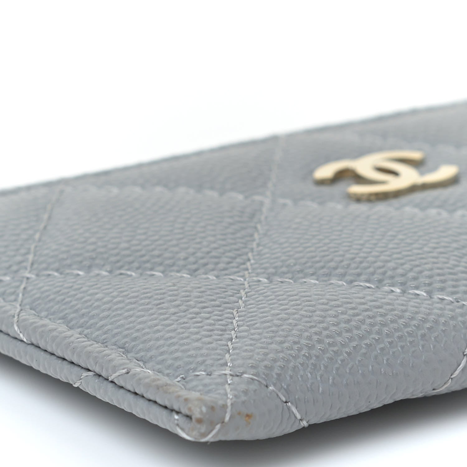 Chanel Caviar Quilted Card Holder Grey 6 of 11