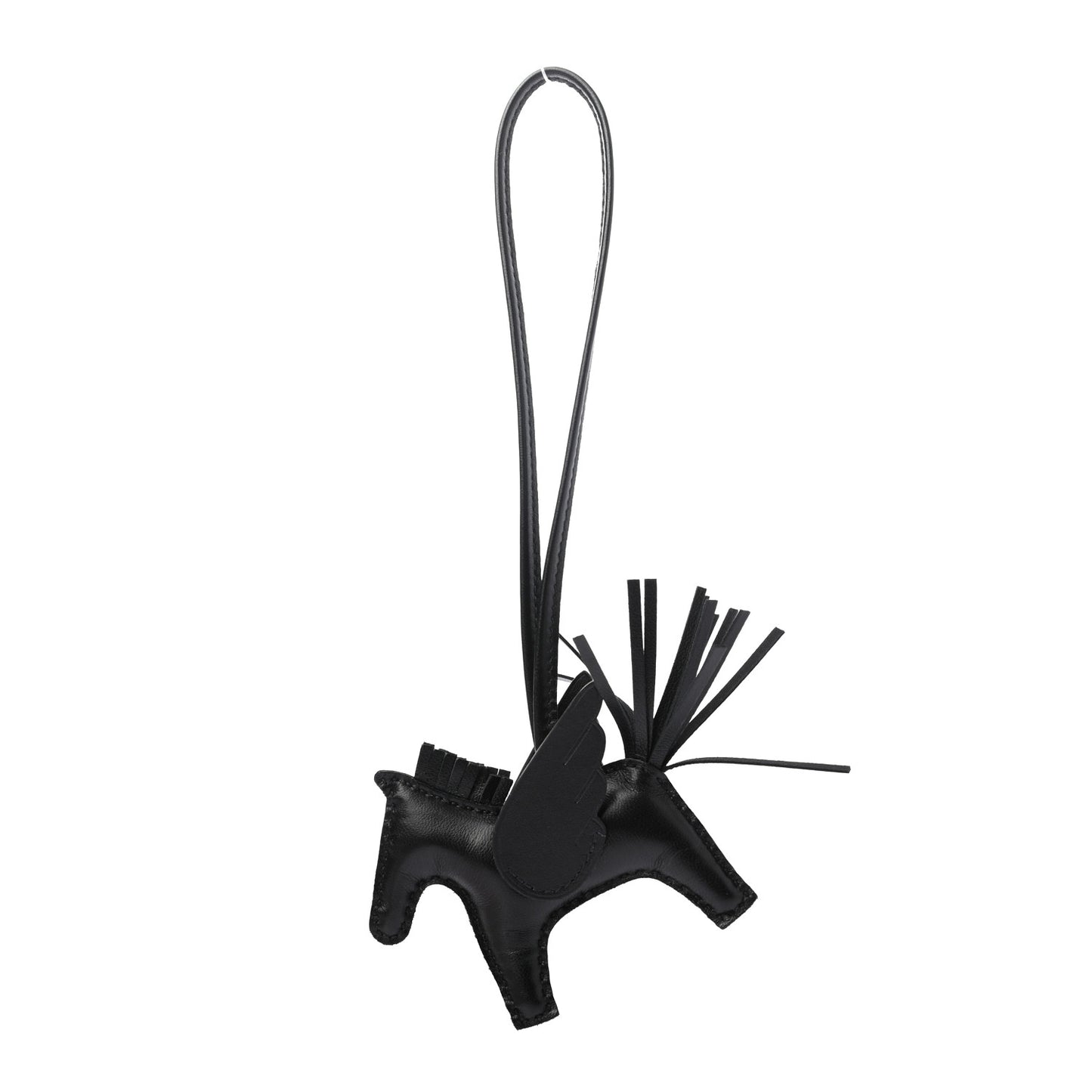 Milo Lambskin Grigri Rodeo Pegase Horse Bag Charm PM So Black