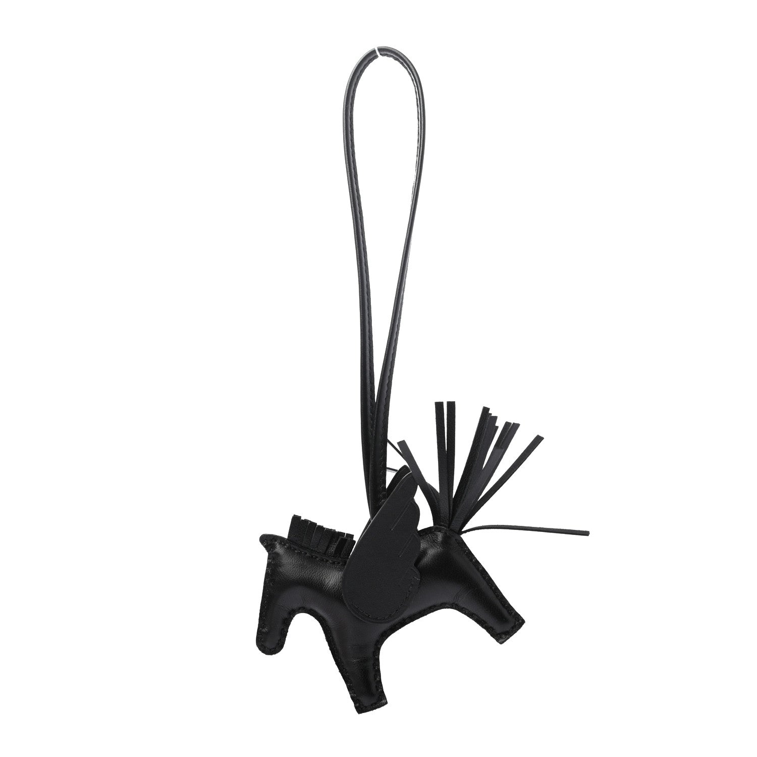 Hermes Milo Lambskin Grigri Rodeo Pegase Horse Bag Charm PM So Black 1 of 4