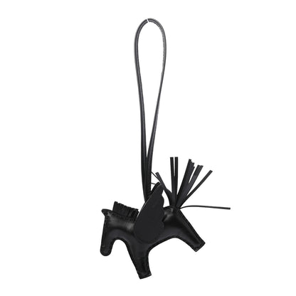 Hermes Milo Lambskin Grigri Rodeo Pegase Horse Bag Charm PM So Black 1 of 4