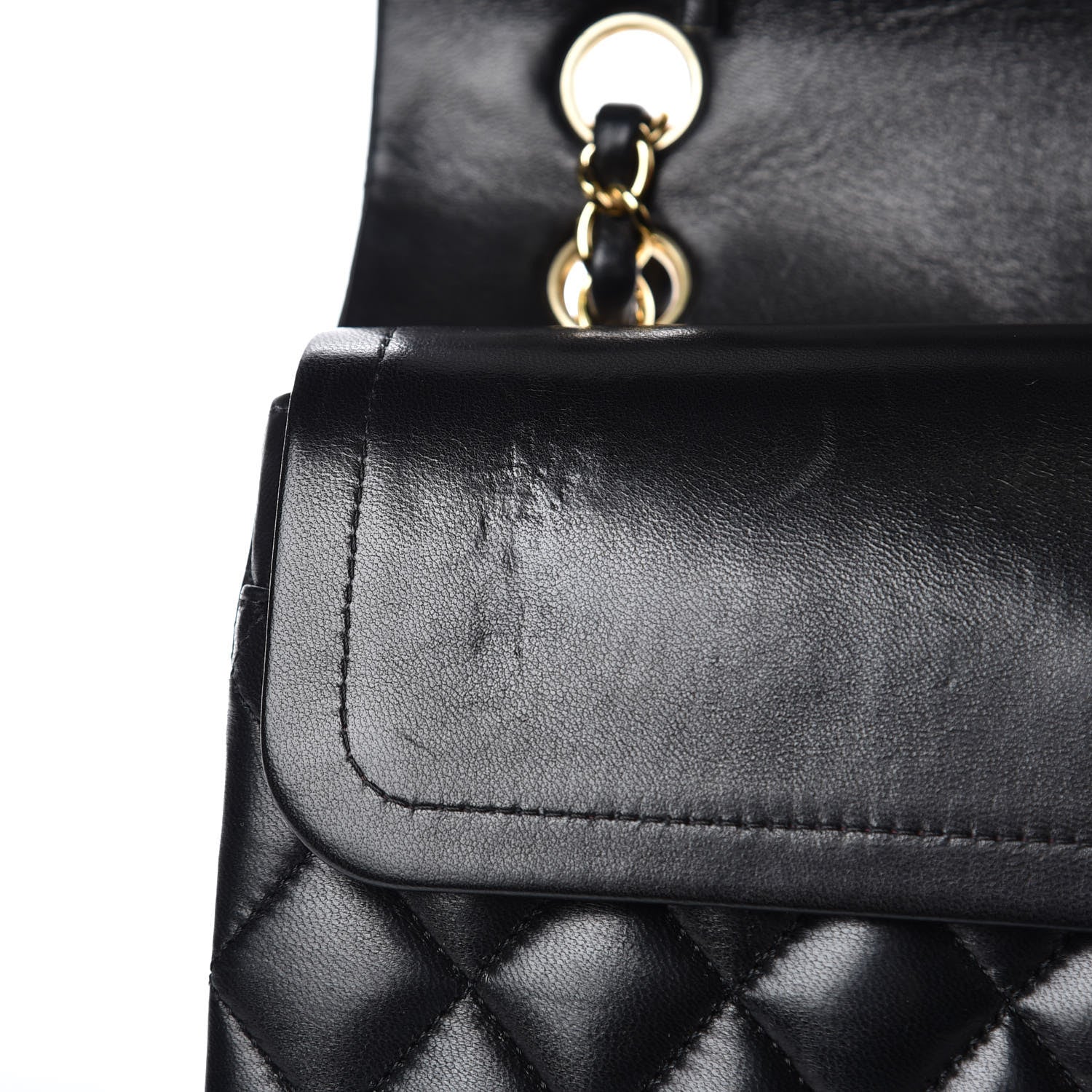 Chanel Lambskin Quilted Medium Double Flap Black 12 of 13