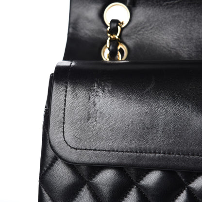 Chanel Lambskin Quilted Medium Double Flap Black 12 of 13