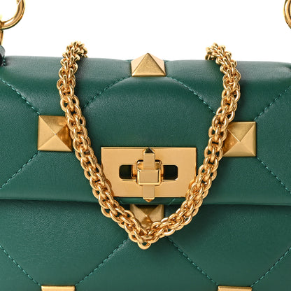 Valentino Garavani Nappa Small Roman Stud Shoulder Bag Jungle 7 of 9