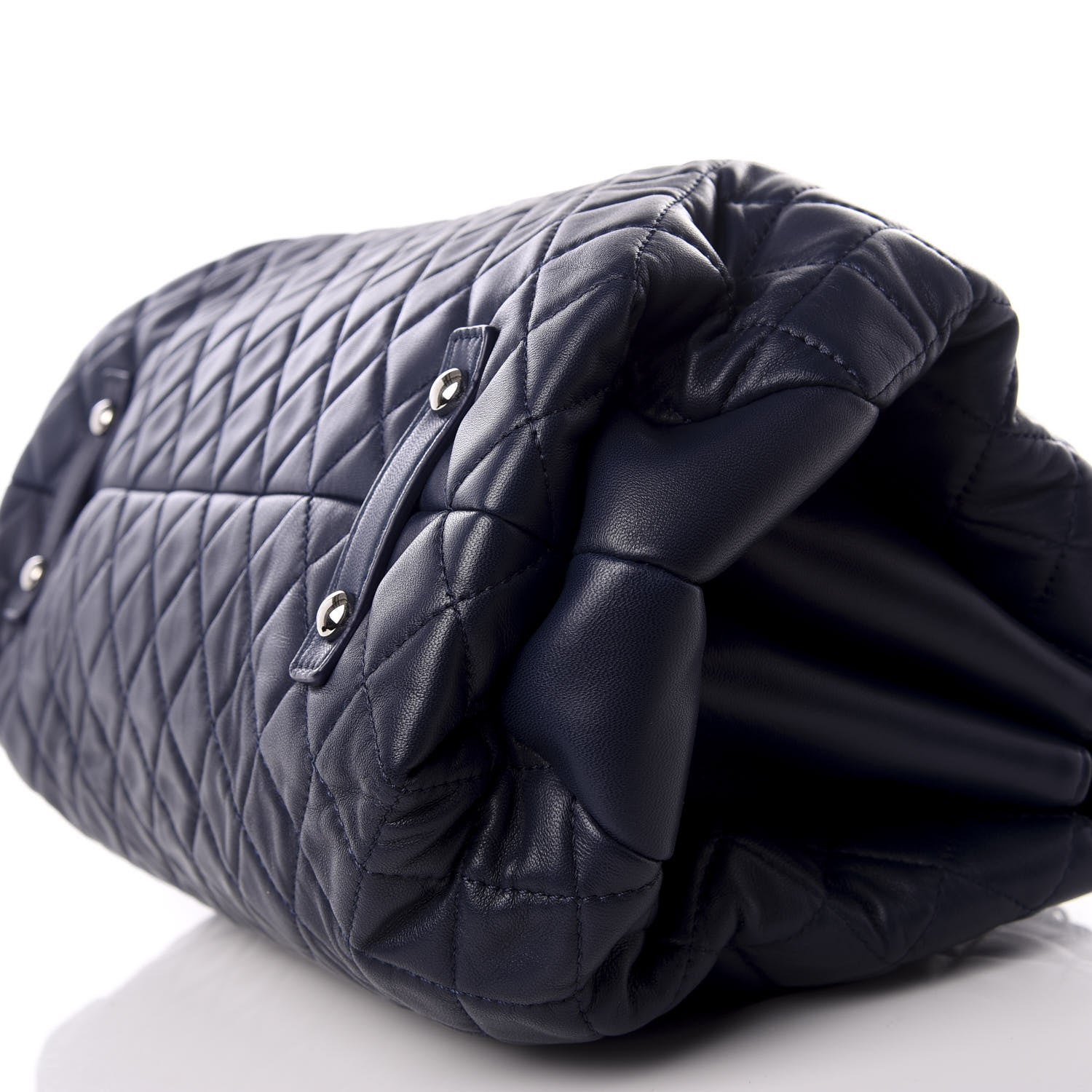 Chanel Lambskin Quilted By 3 Shopping Tote Navy 6 of 8