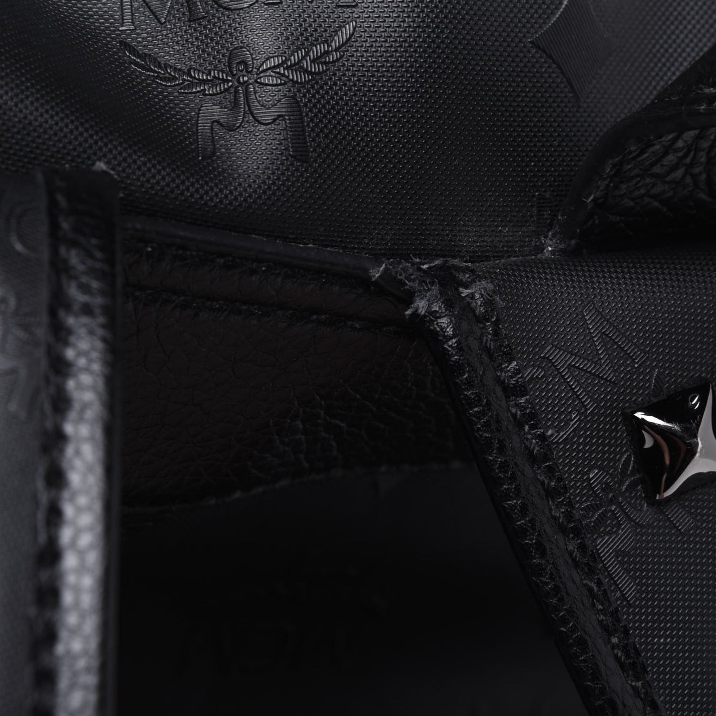 Calfskin Medium Studded Backpack Black