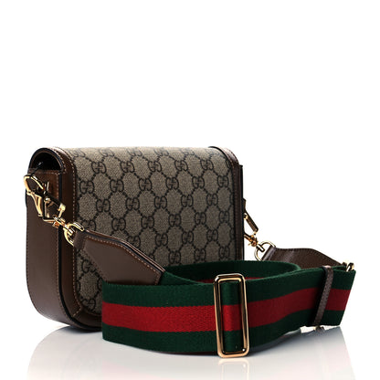 Gucci GG Supreme Monogram Web Mini Horsebit 1955 Shoulder Bag Beige Brown Sugar 3 of 12
