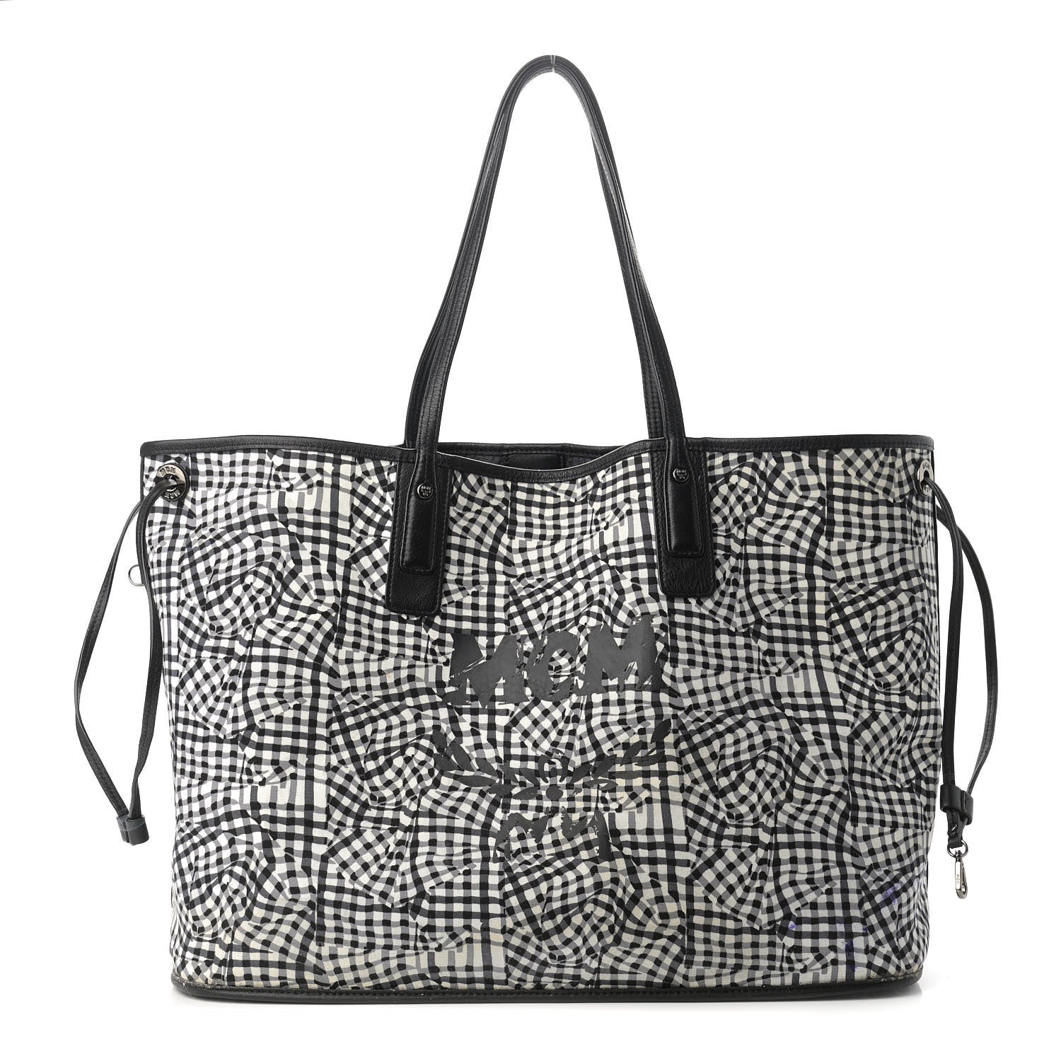 MCM Visetos Large Liz Reversible Shopper Tote Black 9 of 24