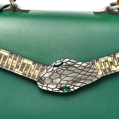 Gucci Calfskin Snakeskin Small Lilith Top Handle Bag Green 8 of 13