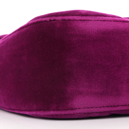 Gucci Velvet Matelasse Medium GG Marmont Shoulder Bag Fuchsia Violet Cyclamen 9 of 10
