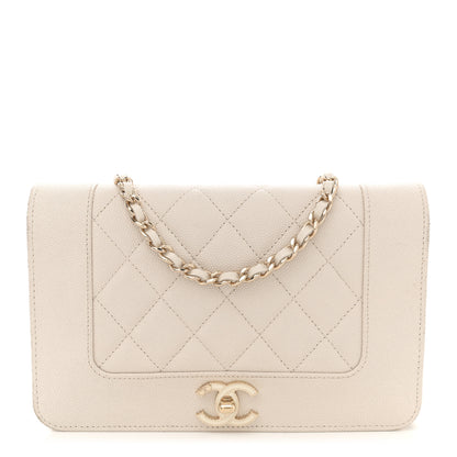Chanel Caviar Quilted Vintage Mademoiselle Wallet On Chain WOC White 1 of 15