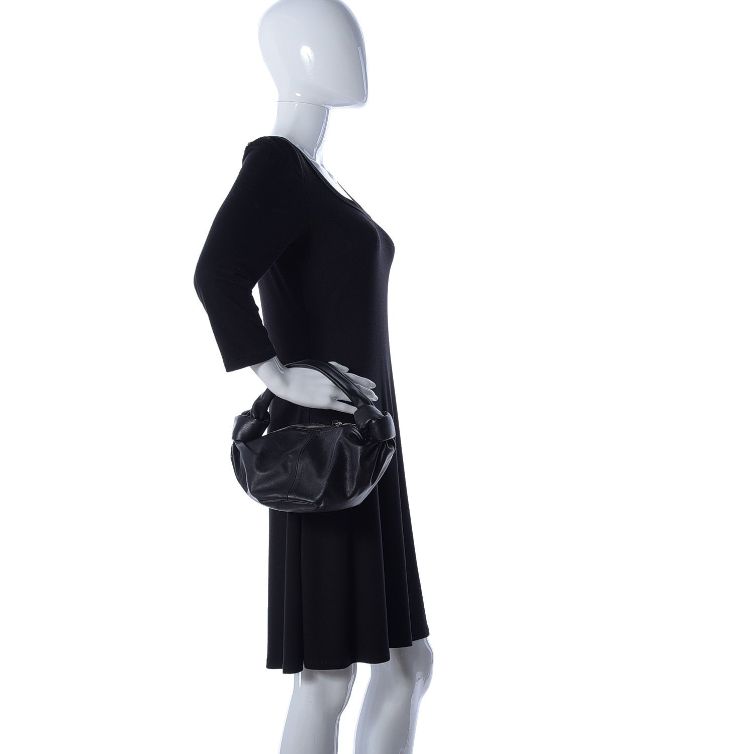 Bottega Veneta Calfskin Mini Double Knot Bag Black 2 of 11
