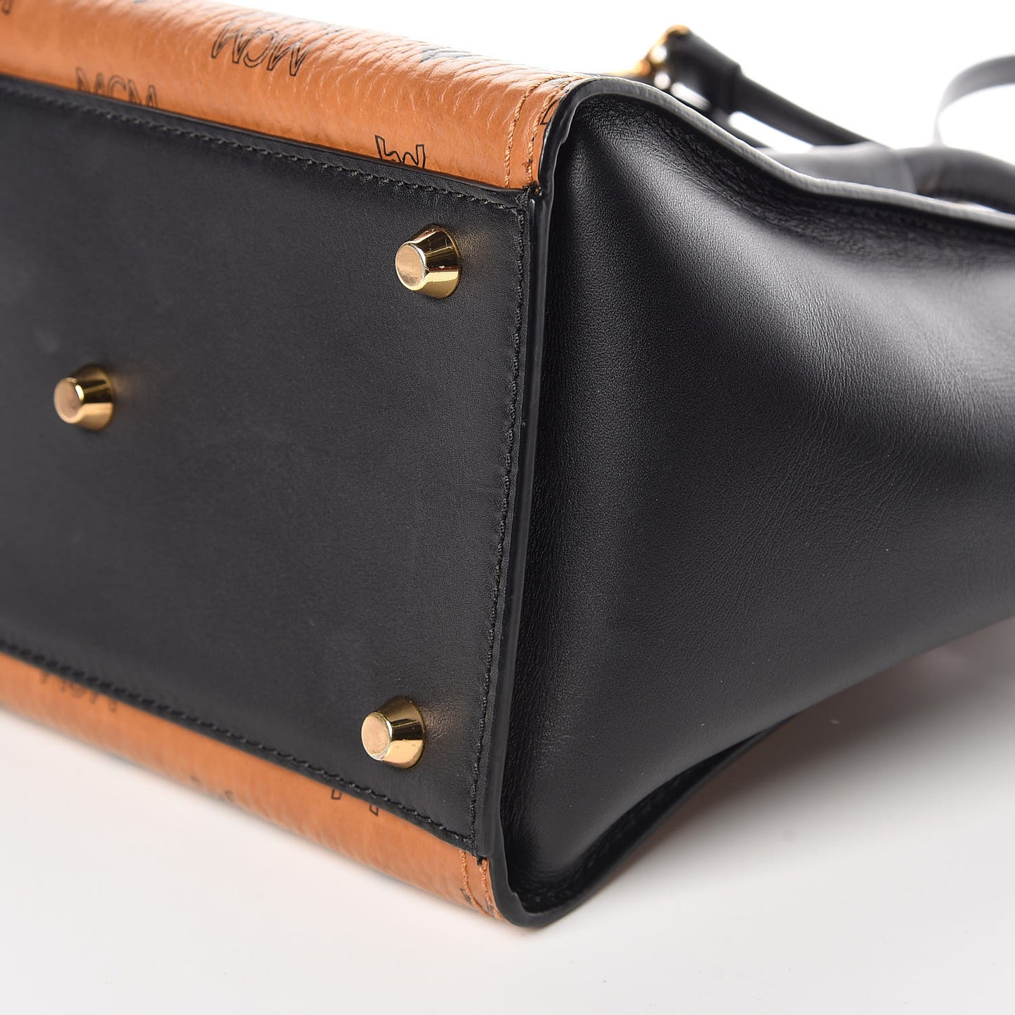 Visetos Small Kathy Double Zip Tote Cognac Black