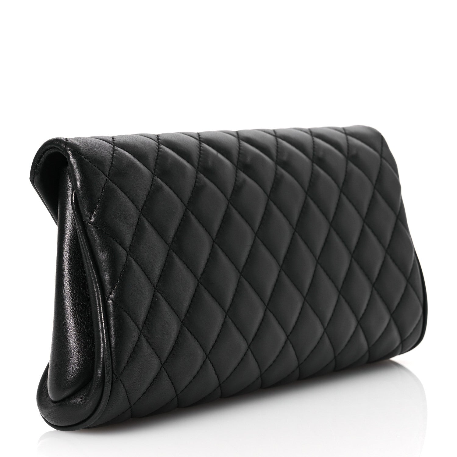 Chanel Lambskin Quilted Fold Up Again Clutch Black 3 of 15