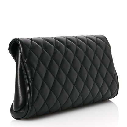 Chanel Lambskin Quilted Fold Up Again Clutch Black 3 of 15