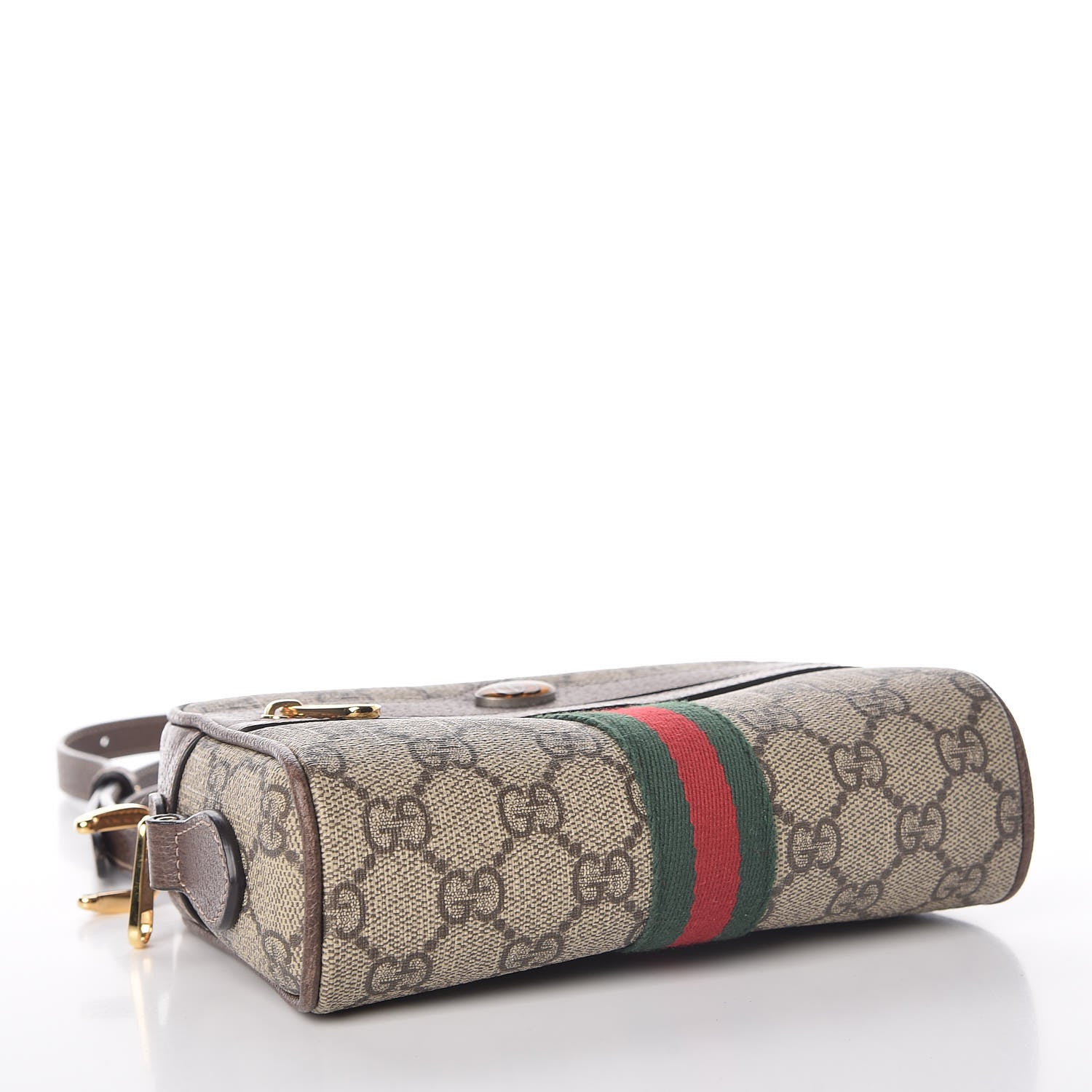 Gucci GG Supreme Monogram Web Mini Ophidia Shoulder Bag Brown 4 of 12