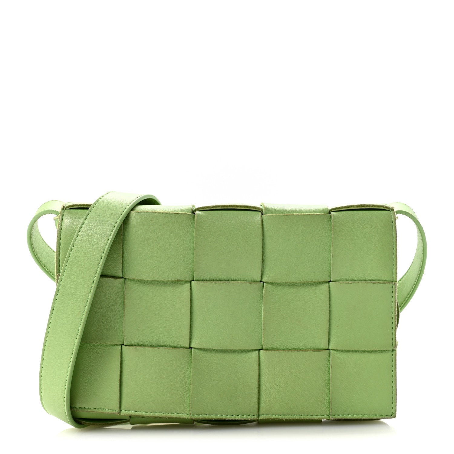Bottega Veneta Lambskin Maxi Intrecciato Cassette Crossbody Bag Pistachio 1 of 14