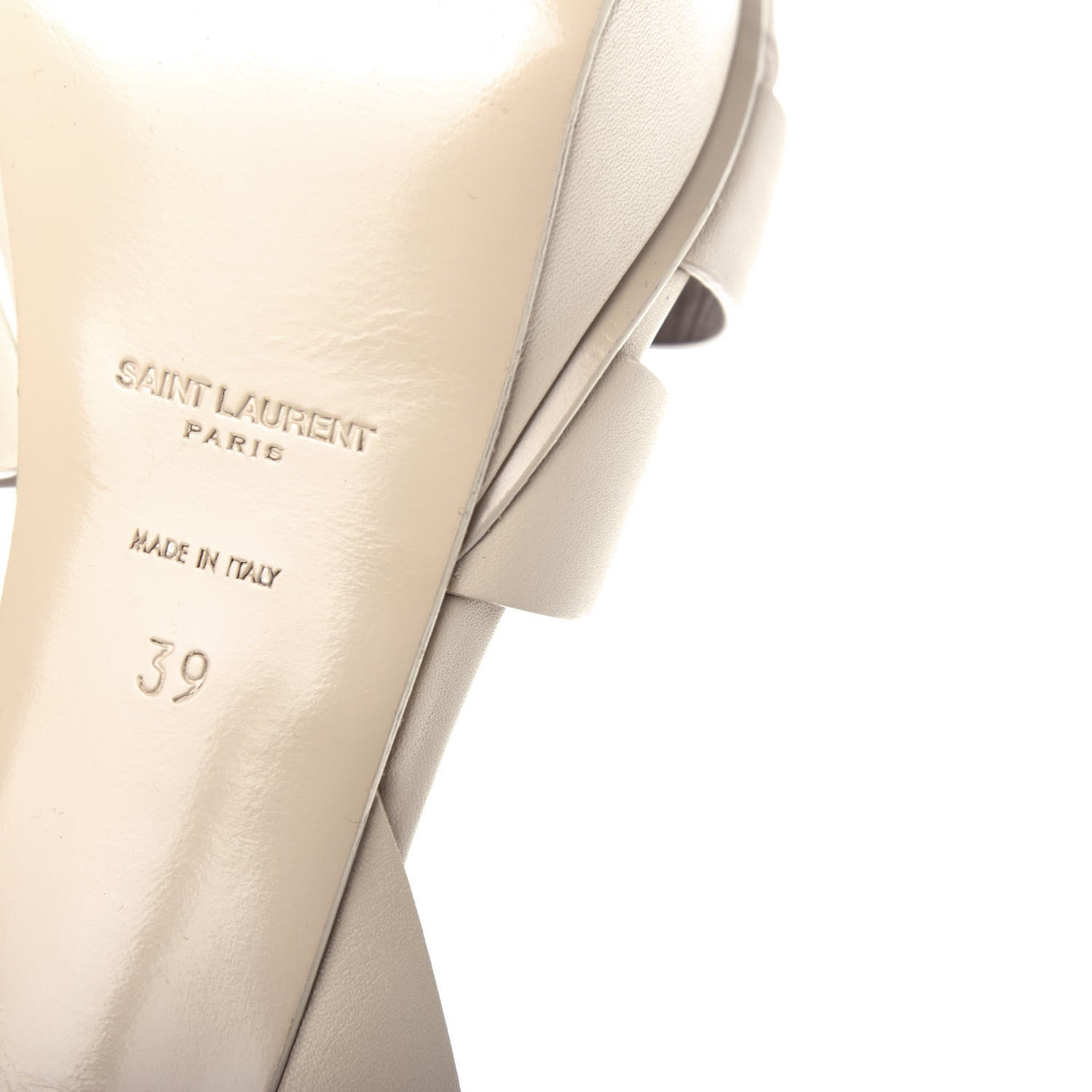 Saint Laurent Calfskin Tribute 75 Platform Sandals 39 Nude Powder 9 of 11