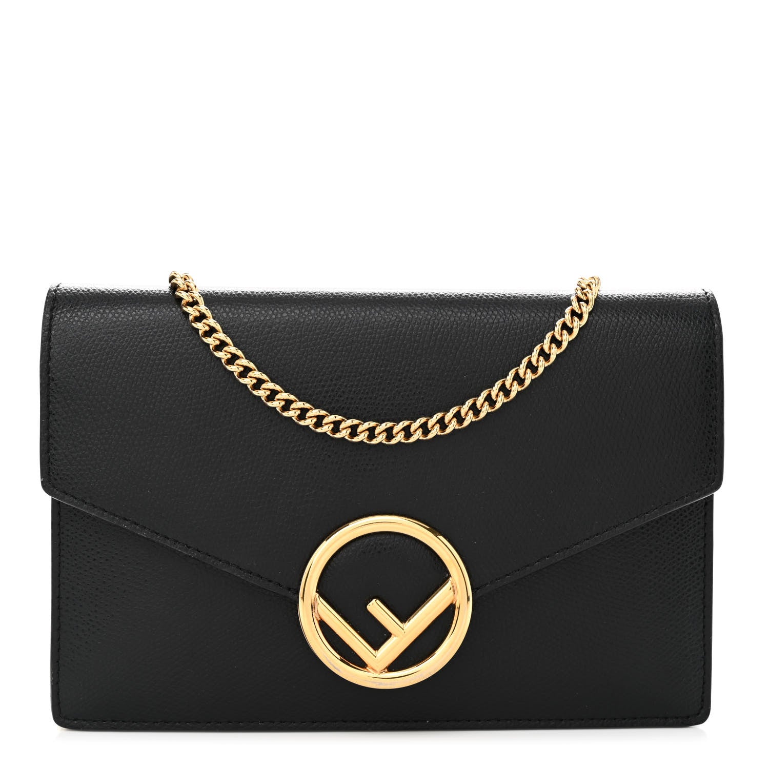 Fendi Vitello Cruise F is Fendi Medium Envelope Wallet on Chain Black 1 of 11