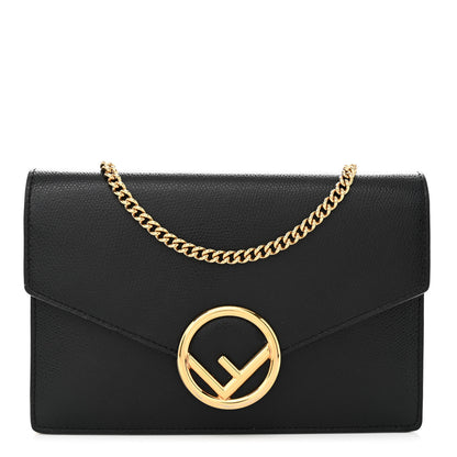 Fendi Vitello Cruise F is Fendi Medium Envelope Wallet on Chain Black 1 of 11