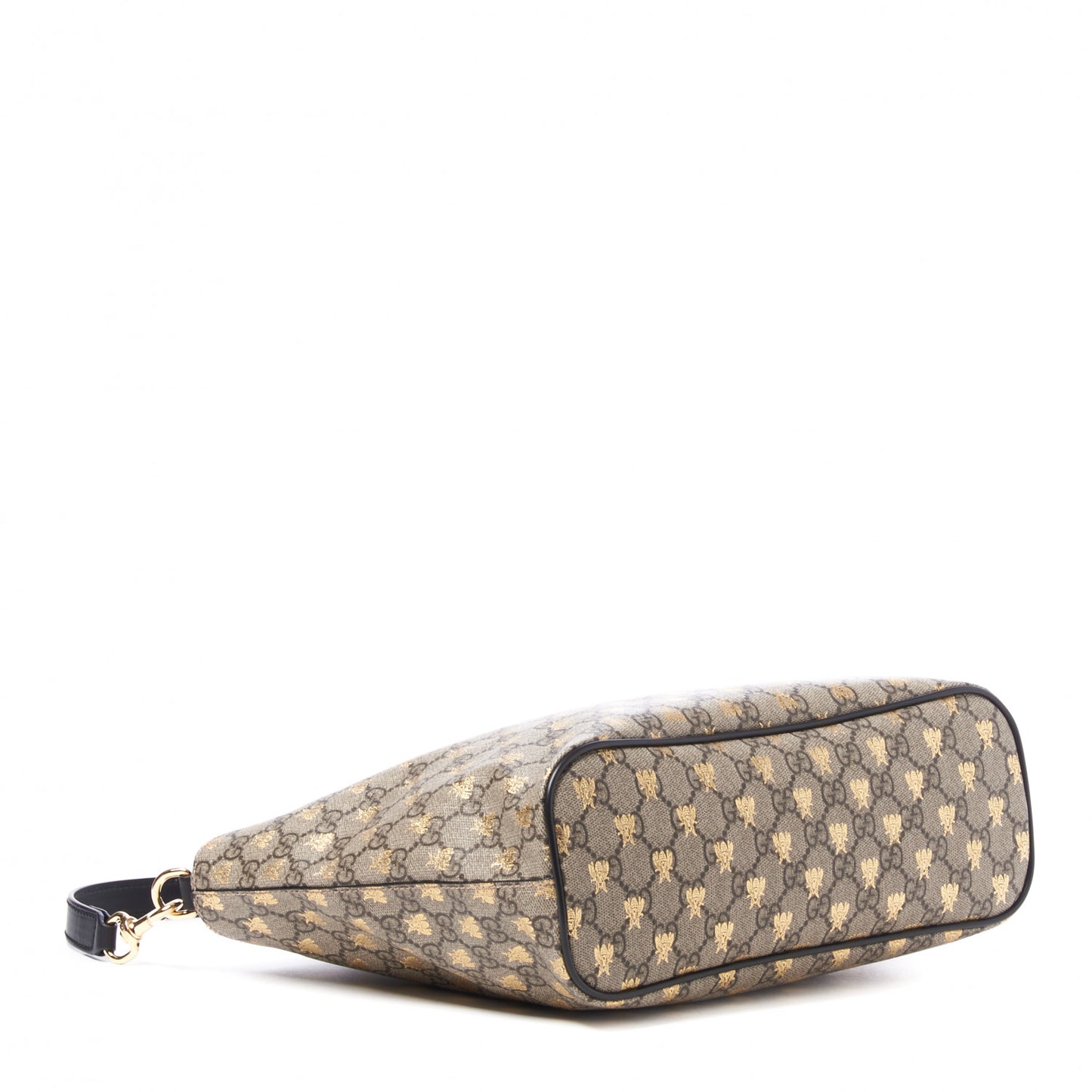 Soft GG Supreme Monogram Bees Small Crossbody Tote Beige Oro Black