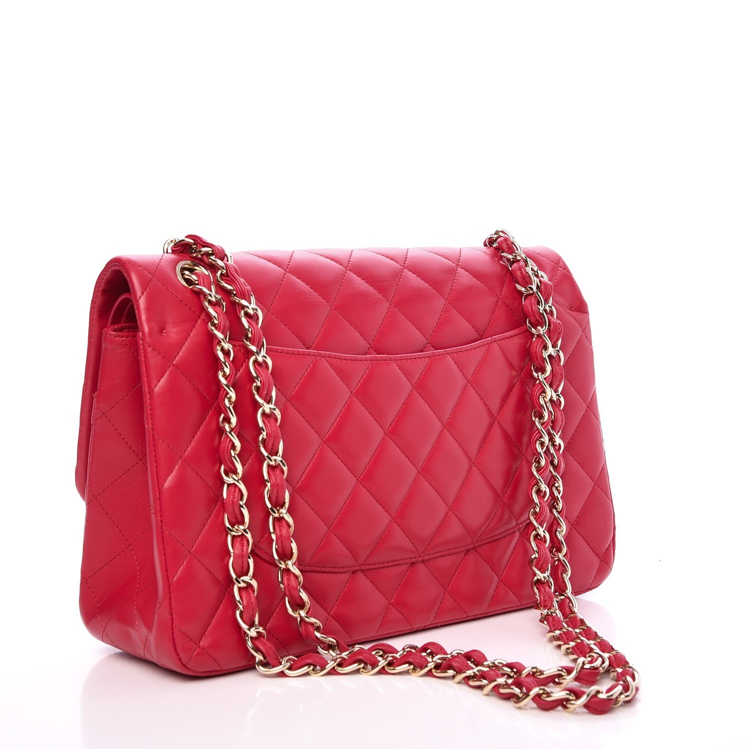 Chanel Lambskin Quilted Jumbo Double Flap Dark Pink 4 of 11