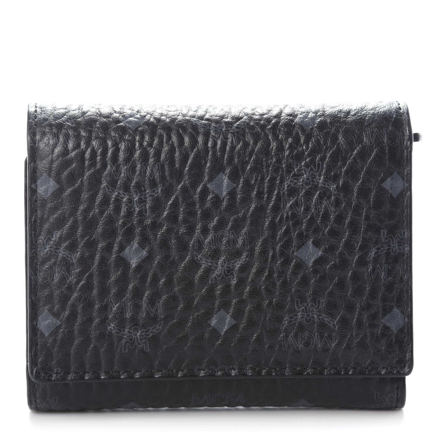 MCM Visetos Trifold Wallet Black Blue 1 of 6