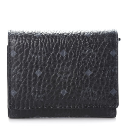 MCM Visetos Trifold Wallet Black Blue 1 of 6