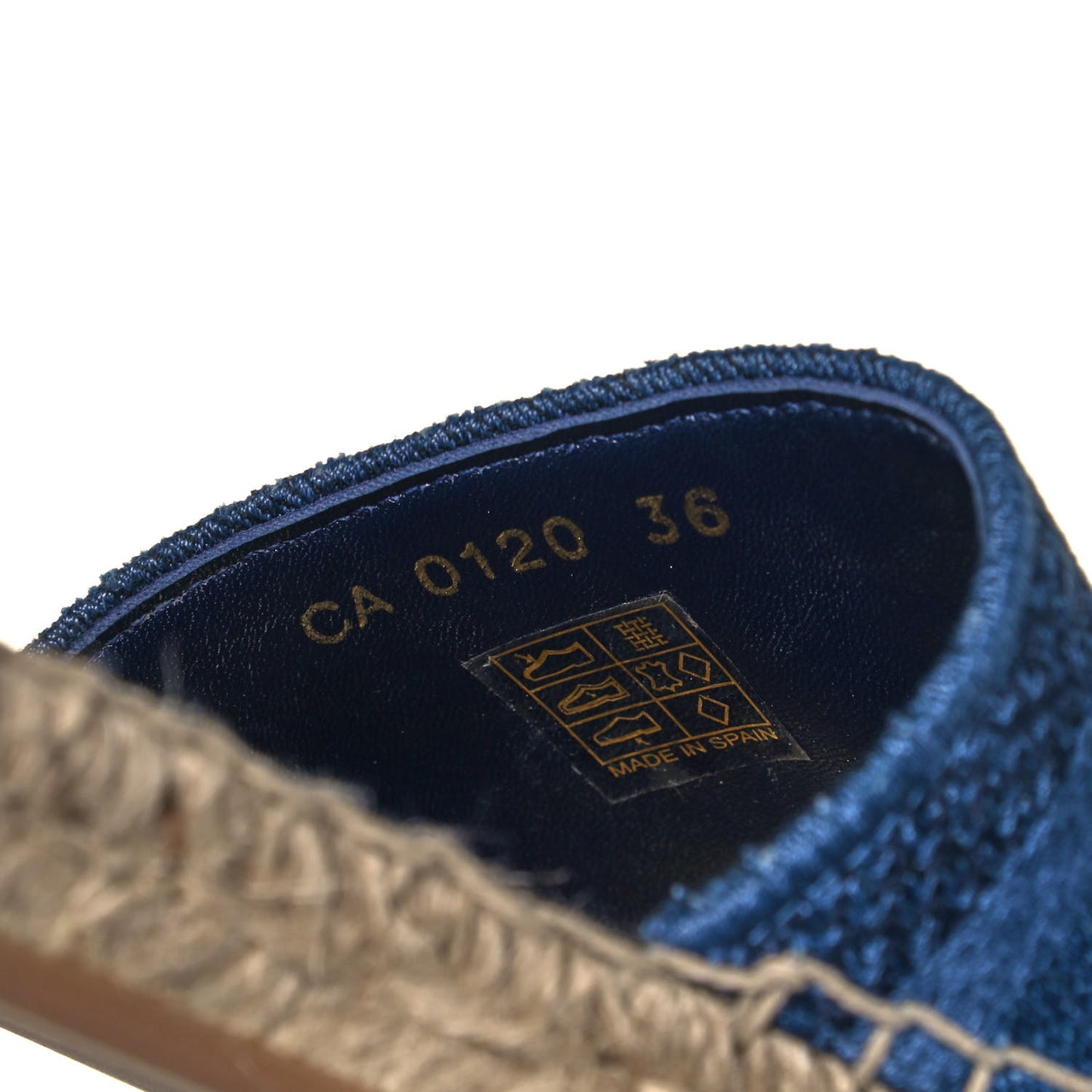 Denim Embroidered Granville Espadrille Flat Slide Sandals 36 Blue