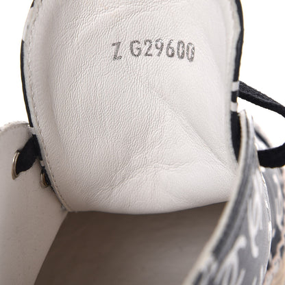 Chanel Lambskin Printed CC Lace Up Espadrilles 35 Black White 9 of 10
