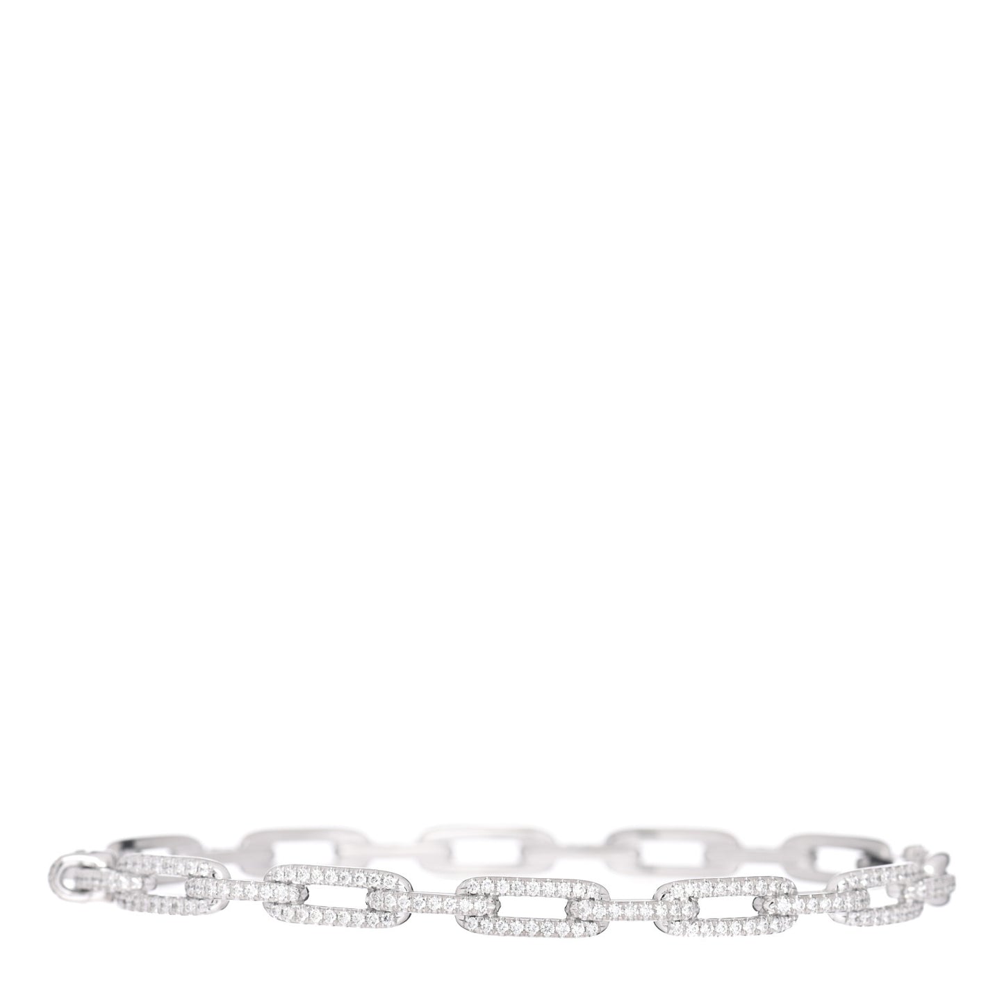 18K White Gold Diamond 4mm Stax Chain Link Bracelet