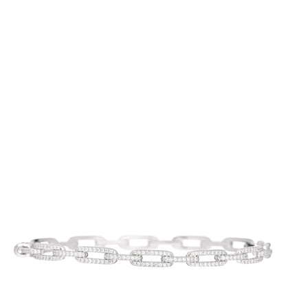 David Yurman 18K White Gold Diamond 4mm Stax Chain Link Bracelet 1 of 5