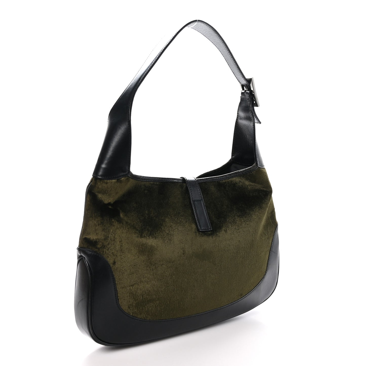 Velvet Calfskin Jackie O Hobo Black Green