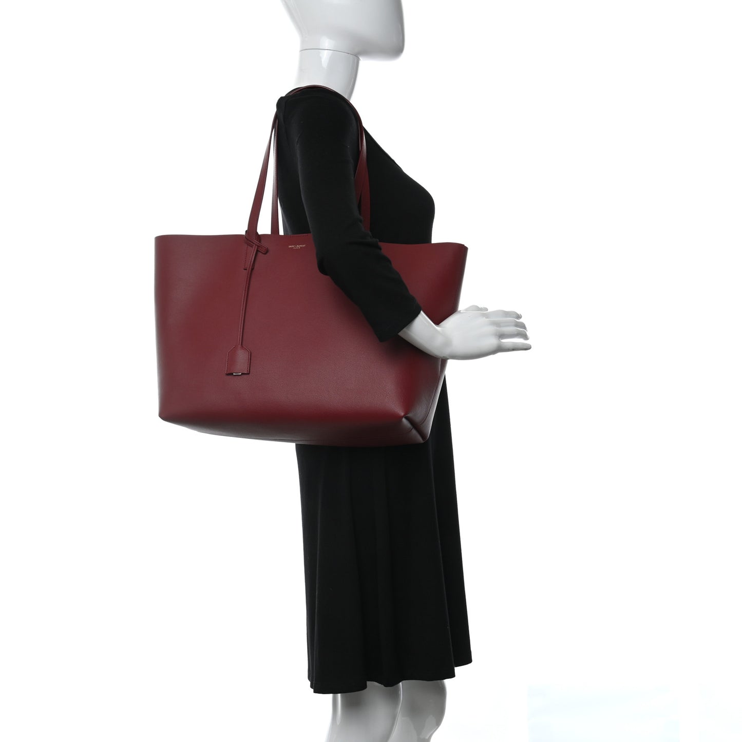 Calfskin Large Shopping Tote Opyum Red