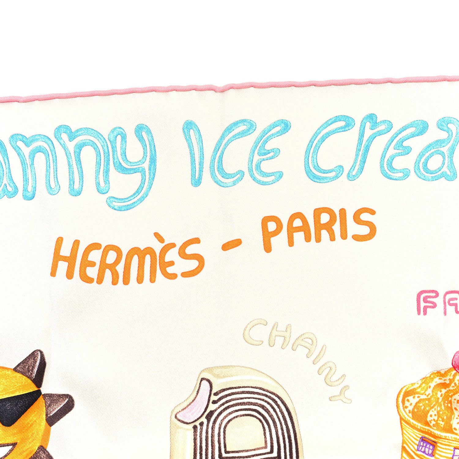 Hermes Silk Funny Ice Cream Scarf 70 Gris Perle Rose Multicolor 2 of 4