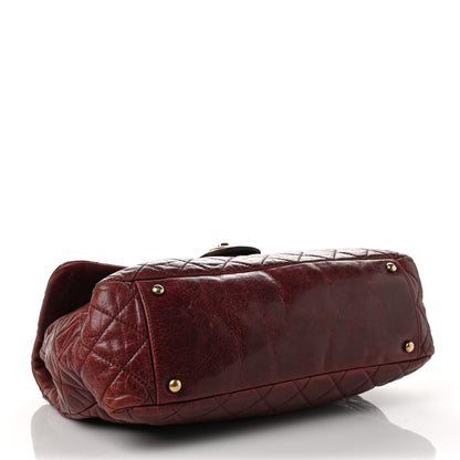 Chanel Glazed Calfskin Castle Rock Large Flap Burgundy 3 of 11