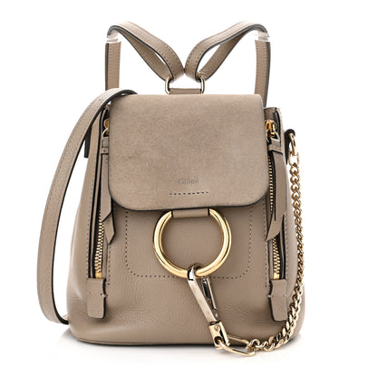 Chloe Suede Calfskin Mini Faye Backpack Motty Grey 2 of 10