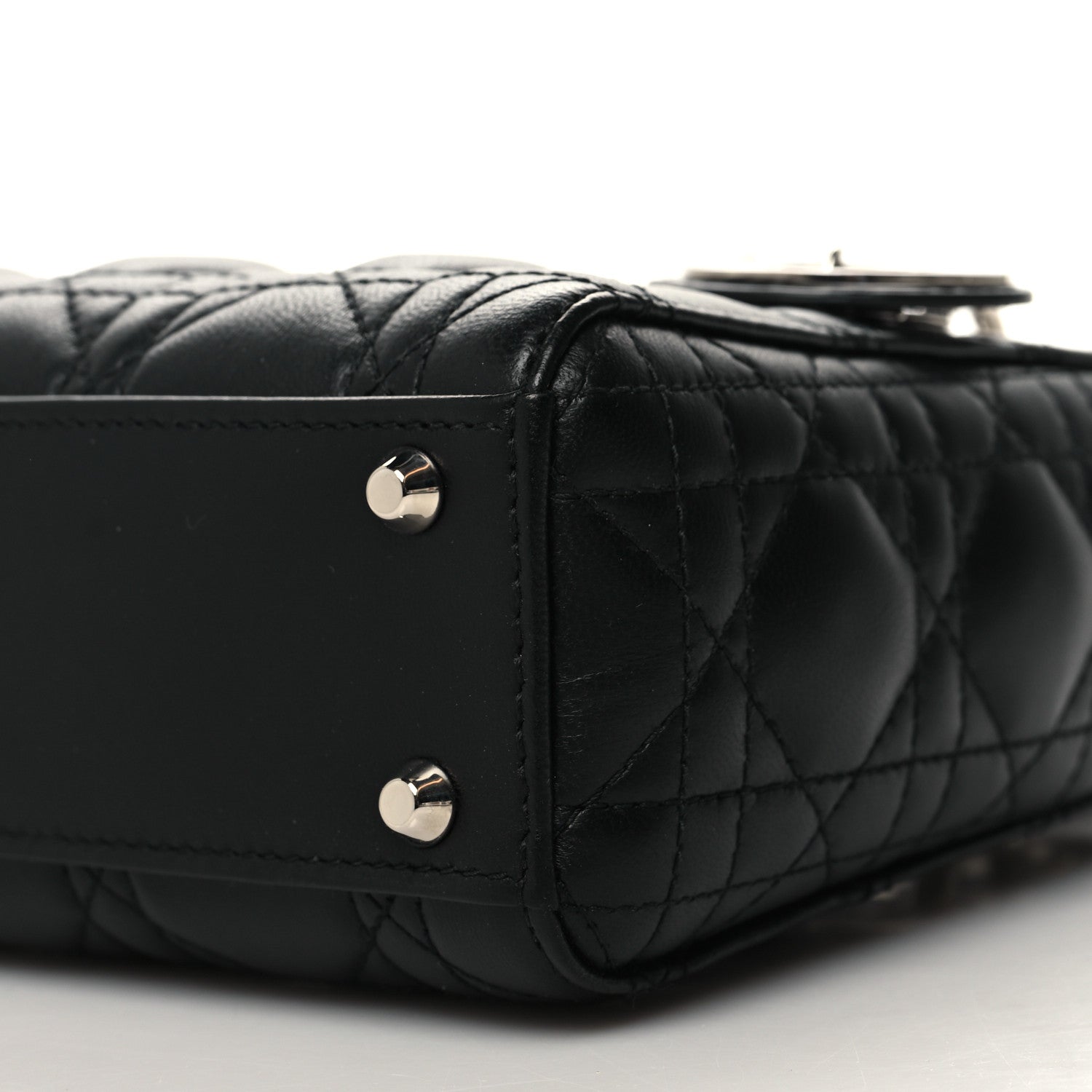 Christian Dior Lambskin Cannage Mini Lady Dior Black 10 of 12