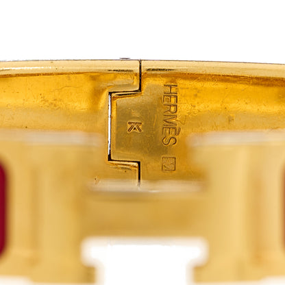 Hermes Enamel Narrow Clic Clac H Bracelet PM Rouge 3 of 3