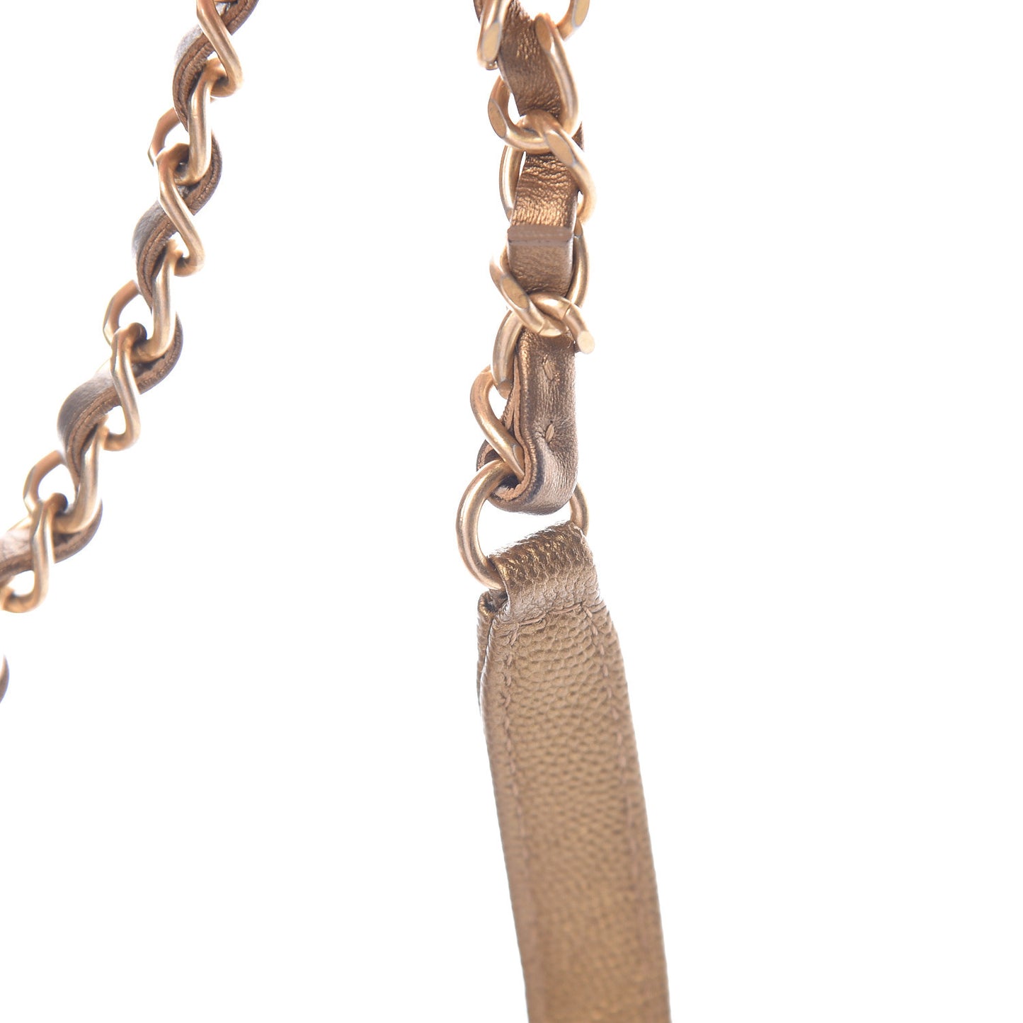 Metallic Lambskin Caviar Quilted Chain Handle Flap Bronze