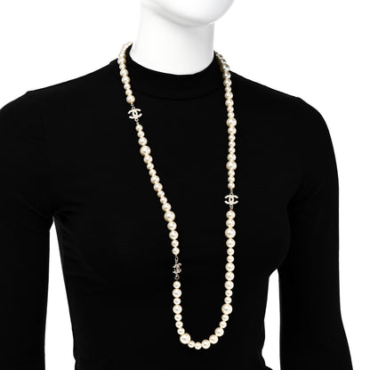 Chanel Graduated Pearl CC Long Necklace Gold 2 of 6